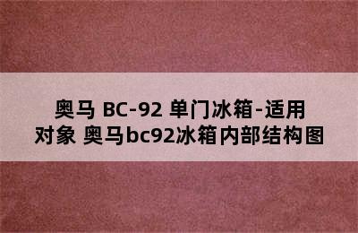 奥马 BC-92 单门冰箱-适用对象 奥马bc92冰箱内部结构图